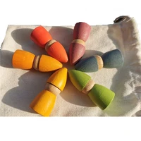 6pcs children rainbow wooden peg dolls gnomes colorful beech wood doll creative montessori toys 2 97cm