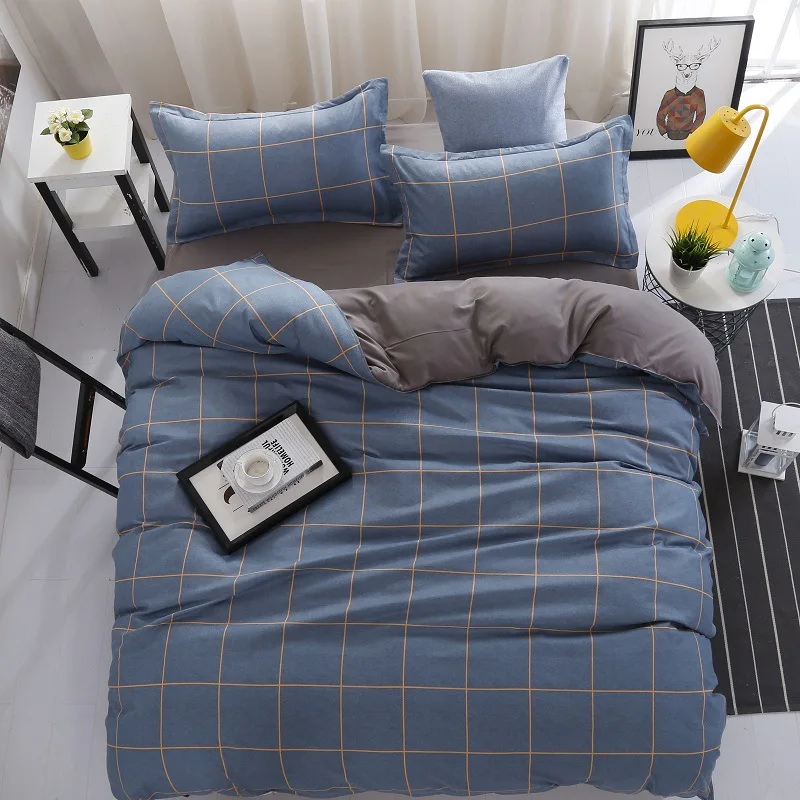 

3/4pcs Doraemon Cartoon Bedding Set Duvet Cover Bed Flat Sheet Pillowcase Set AB Side Simple Style Bed Linens for Kids 5 Size