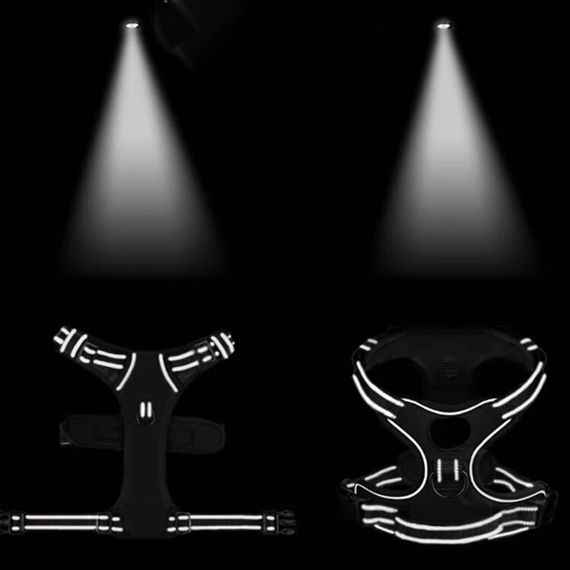 

Reflective Dog Harness Nylon Large Dog Padded Vest Harness Adjustable Safety Vehicular Lead Straps For Dogs Pet Products #