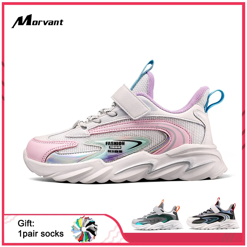 

Kids Sneakers Colorful styling Children's Shoes Thick-bottomed Soft Bullet Kids Runing Shoes Breathable Mesh Girls Boys Footwear
