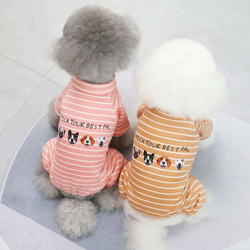 

Pet Dog Pajamas Puppy Jumpsuit Romper Cute Animal Printed Cat Puppy Clothes For All Seasons Dog Cotton Body Suit Clothing