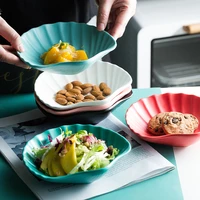 creative home ceramic breakfast plate nordic matte color glaze shell shaped plate restaurant dessert salad plate