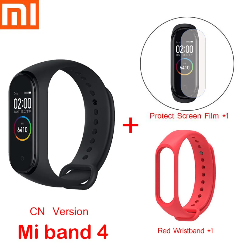 Xiao mi M4 смарт-браслет часы mi Band 4 mi 3 браслет сердечного ритма фитнес OLED экран Bluetooth Спорт для IOS Android - Цвет: CN mi4 add strap