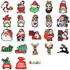 Рождественские украшения для обуви с изображением оленя, пряжки для сада, аксессуары для Крока, украшения, подходят к зазубренным браслетам вечерние праздничный подарок