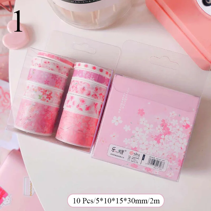 1 10 шт./компл. Kawaii Cat клейкая лента милый веселый лента Washi голубого океана декоративная клейкая лента для Скрапбукинг DIY Фотоальбом - Цвет: 1