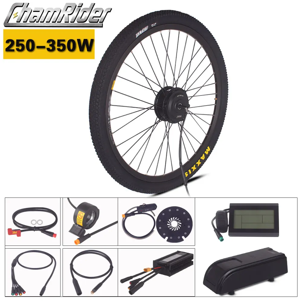 Набор Chamrider ebike 36 в 48 в 250 Вт 350 Вт Электрический велосипед конверсионный комплект Julet водонепроницаемый разъем MXUS двигатель LCD3 дисплей