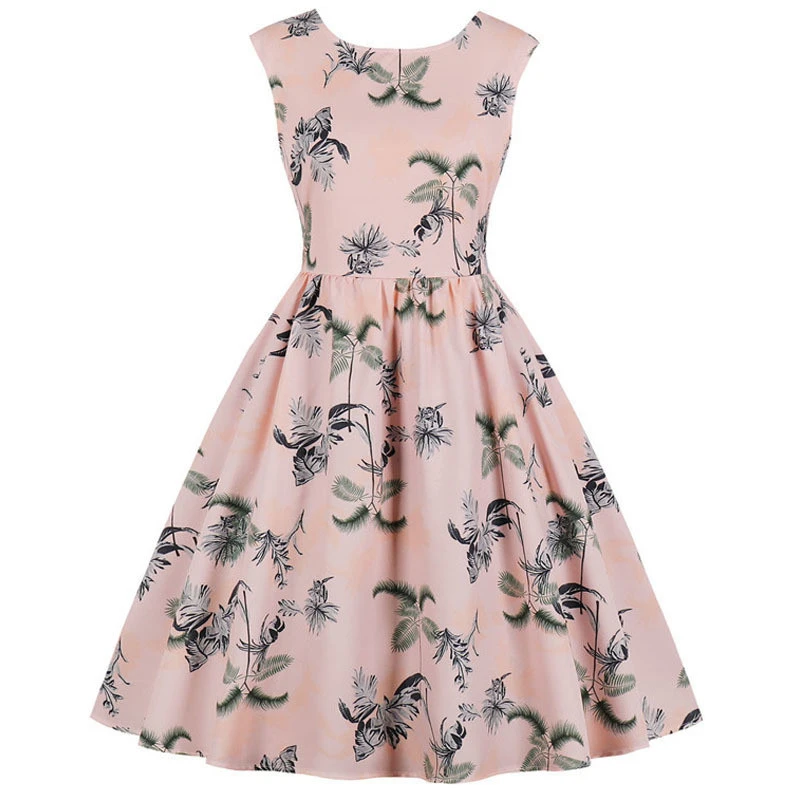 Черное белое летнее платье с принтом женское элегантное винтажное цветочным