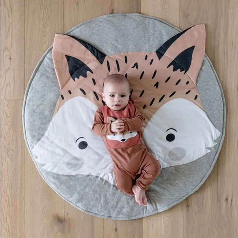 

Baby Play Mat Toys Cotton Newborn Infant Crawling Pad Animal Blanket Round Carpet Floor Rug Nursery Decor Kids Children Room