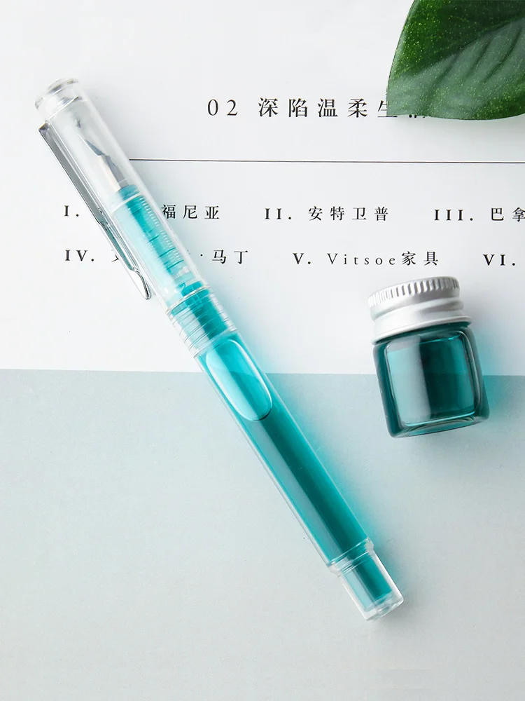 Big Ink Capacity Transparent Fountain Pen Dual Way Of  Ink Refilling  Art Creation Painting Font Design Student School Supplies