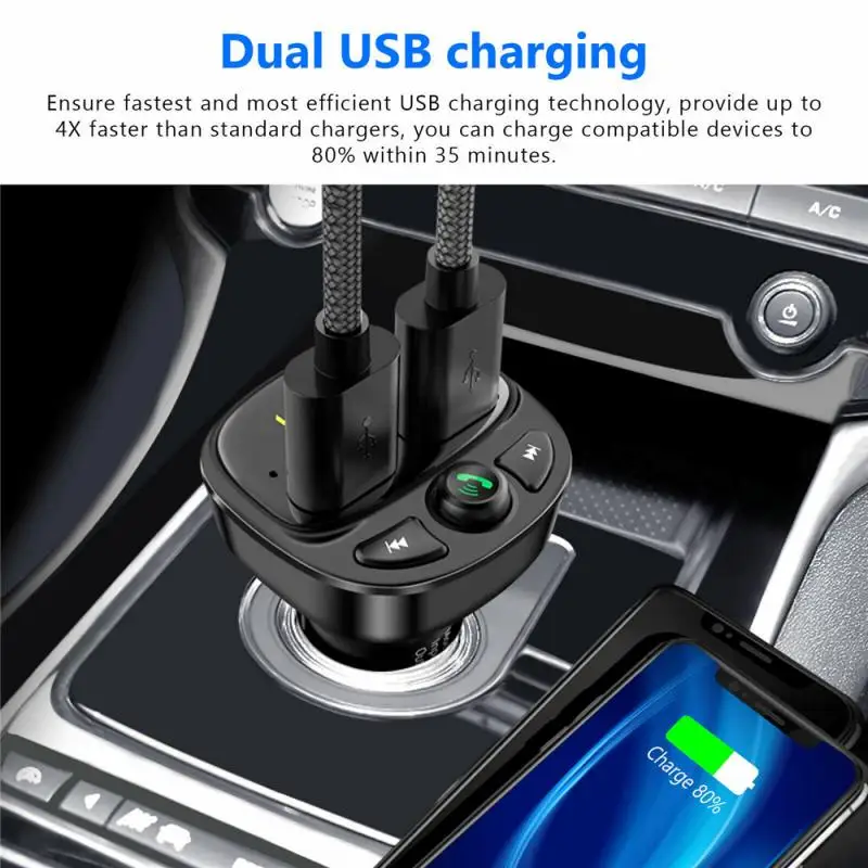 Беспроводной Bluetooth 5 0 FM передатчик QC3.0 автомобильное USB зарядное устройство