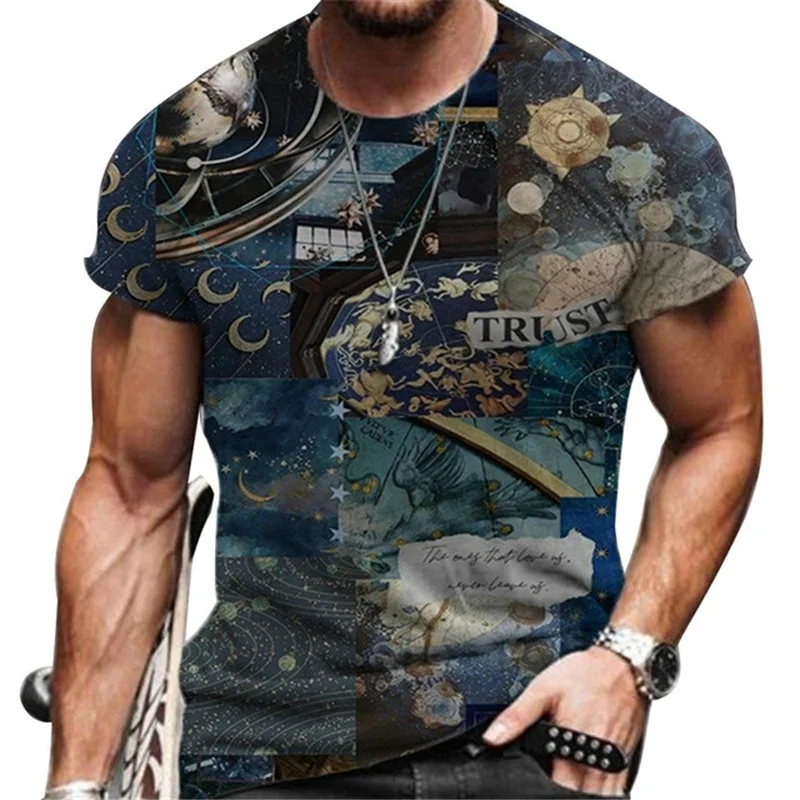 

Hot-Selling Men's 3D Printed Round Neck T-Shirt In Summer Fashion Harajuku Streetwear