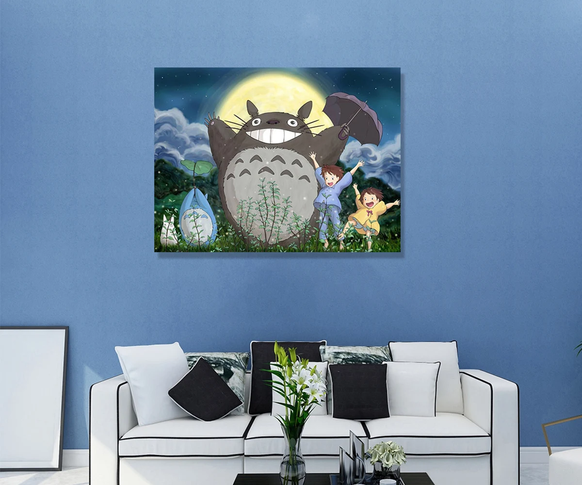 

Totoro картина в рамке светодиодный индукционный светильник картина на стену картины для гостиной холст настенные картины