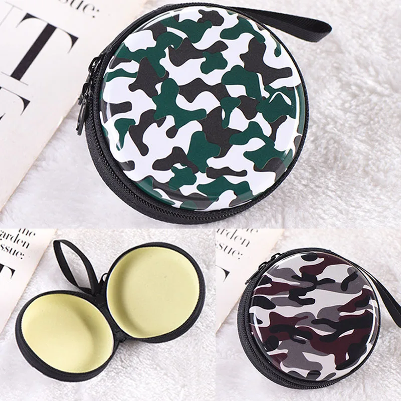 Ящик для хранения наушников чехол на молнии монет органайзер карт памяти Круглый