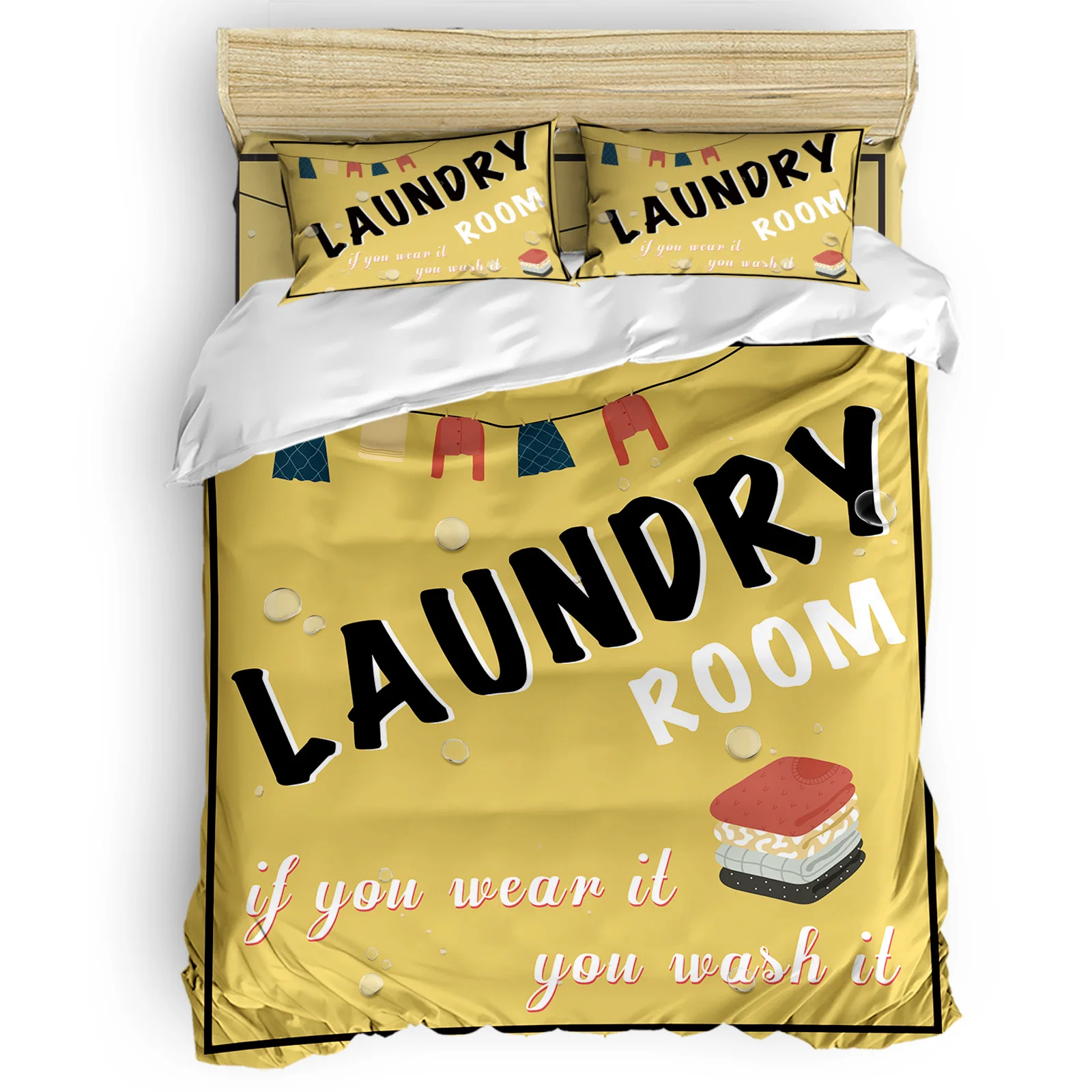 

Белье для прачечной, желтый комплект постельного белья, Комплект постельного белья для спальни, простыня, наволочка, модный дизайн, комплек...