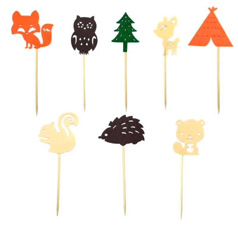 Топпер для торта с изображением животных 24 шт.|Товары украшения тортов| |