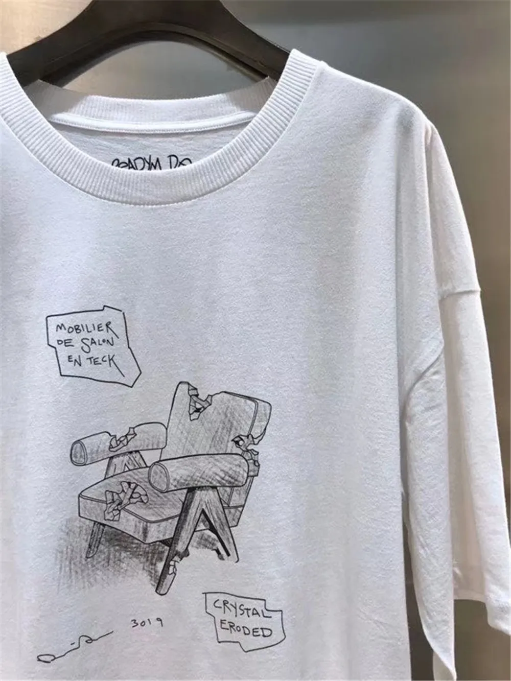 

Oversized READYMADE T shirt High quality Men Women T-shirts Sketch Chair READYMADE Tee tshirt boyfriend gift