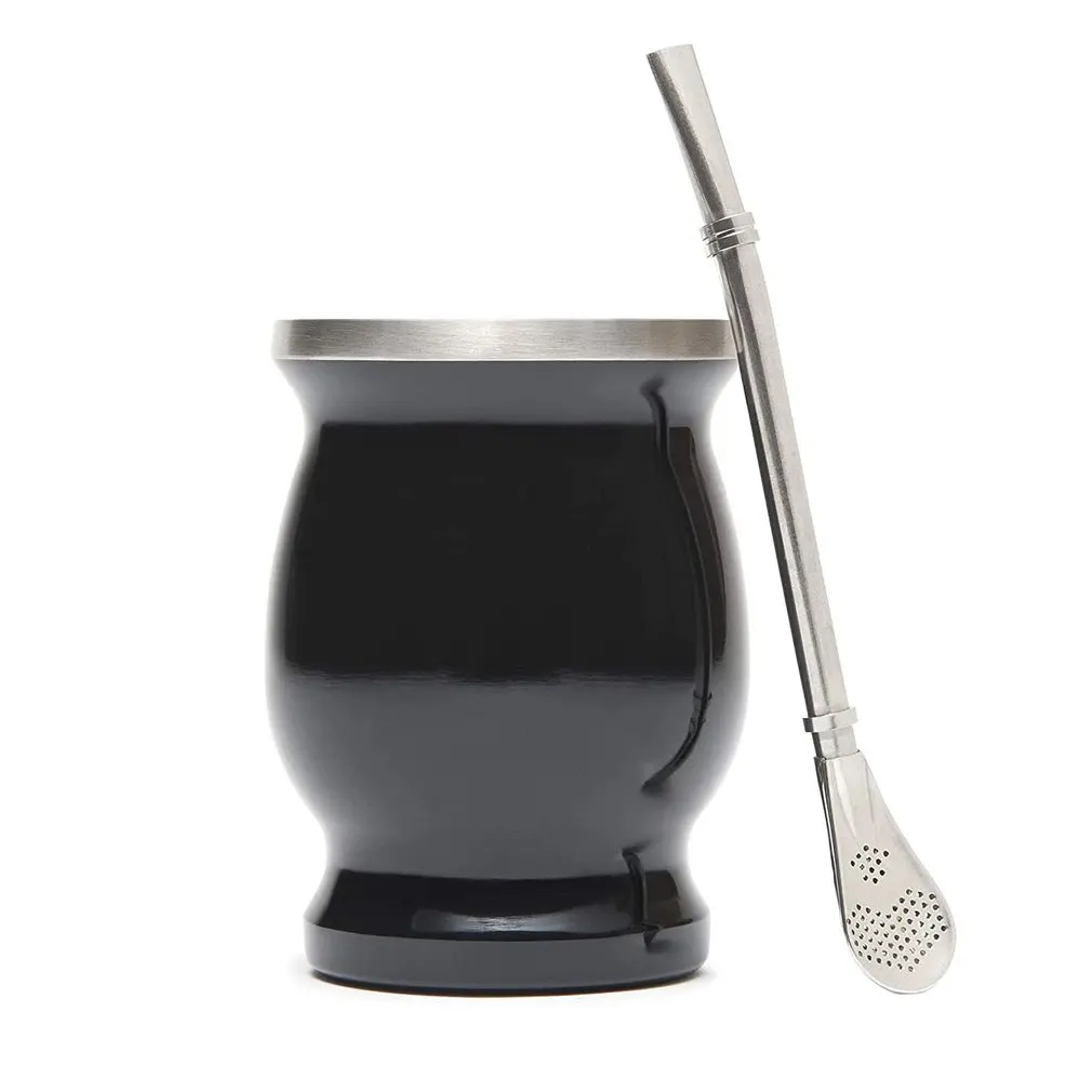 Набор тыквы Yerba Mate Двухстенная чайная чашка из нержавеющей стали и набор Bombilla В
