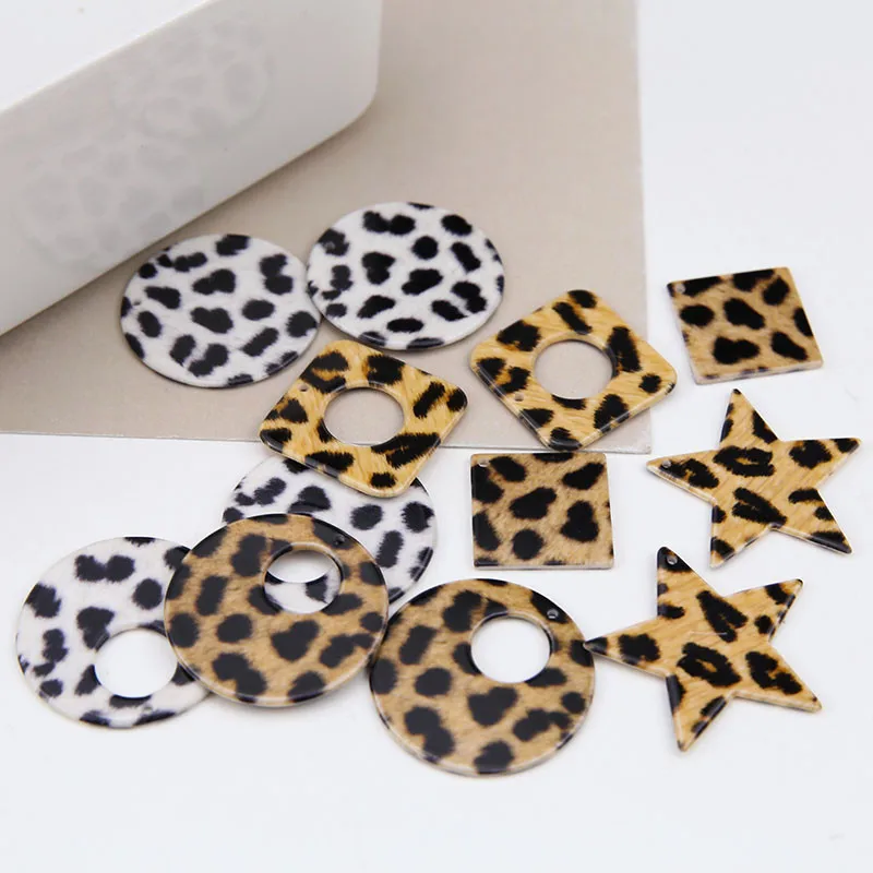 6 шт. 2020 корейские модные темпераментные леопардовые полые круглые серьги с