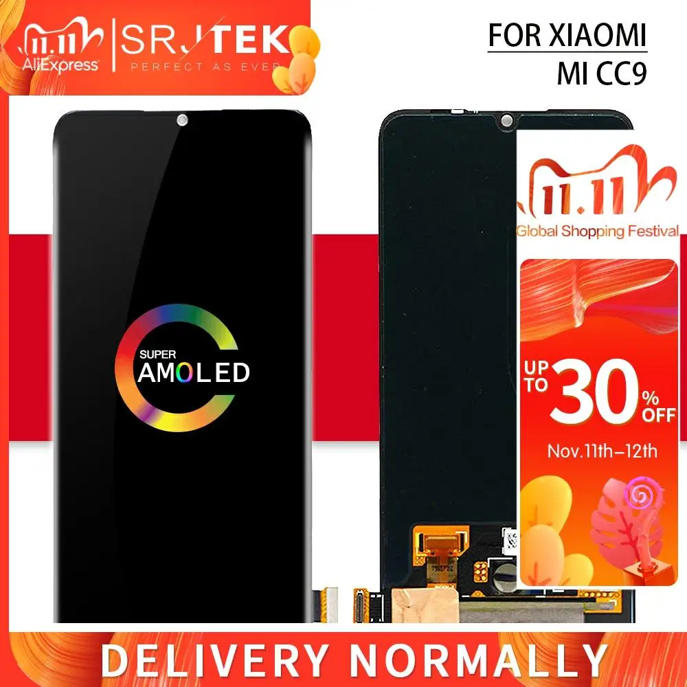 

Матричный сенсорный дисплей для Xiaomi Mi CC9, экран с дигитайзером в сборе для Xiaomi Mi CC9E, ЖК-дисплей