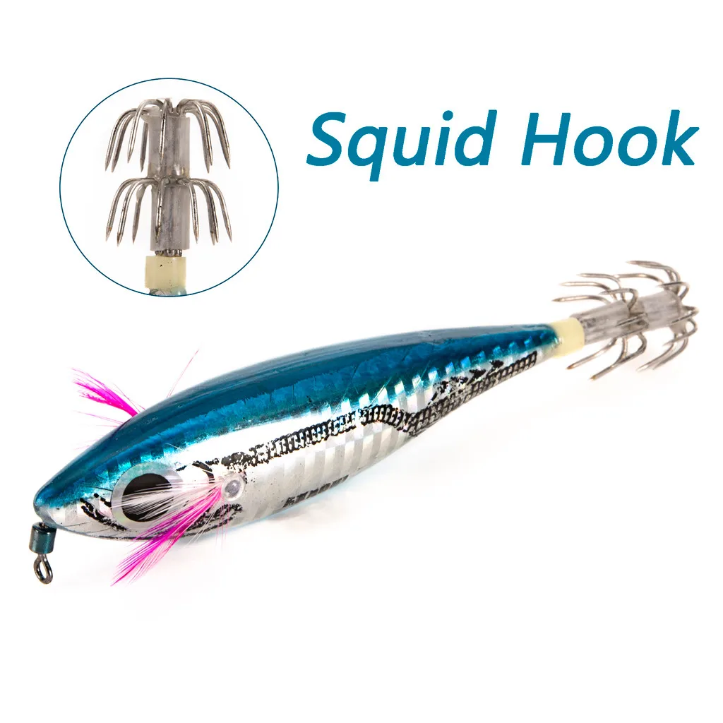 Нержавеющая сталь крючок в виде кальмара рыболовные приманки кальмаров