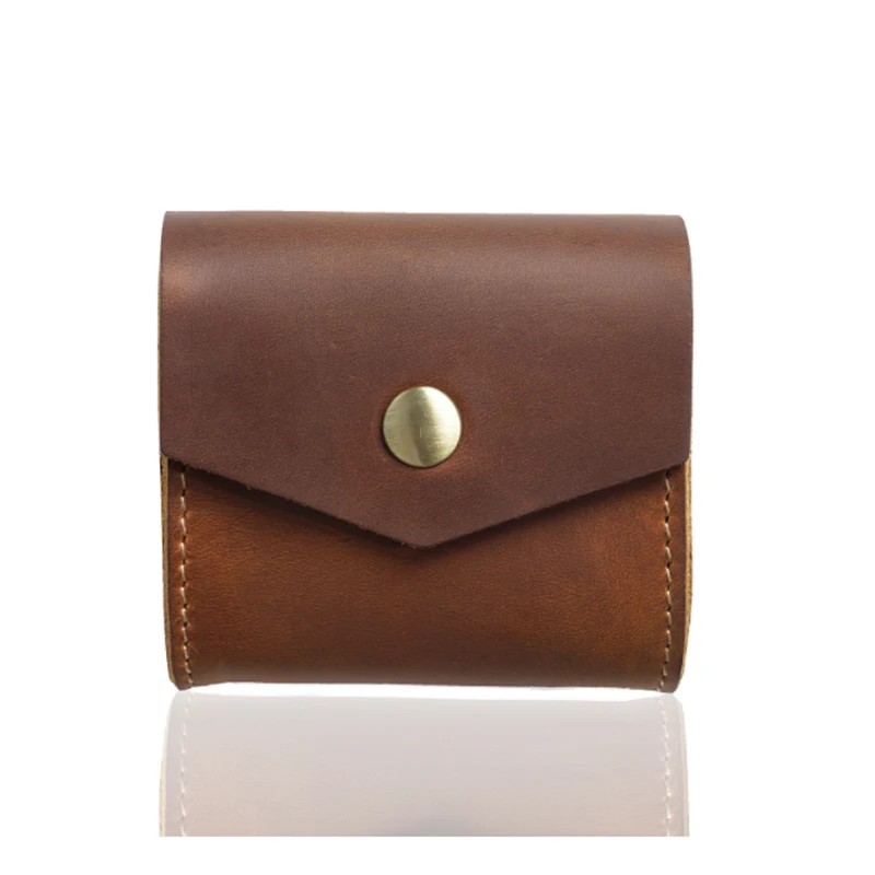 

WR Leather Mini Ladies Small Wallet Coin Purse Creative Retro Coin Purse Key Case Earphone Bag Data Cable Storage Bag Clutch