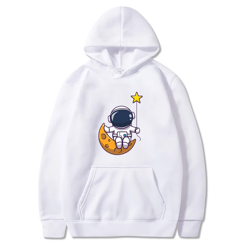 

Astronaut Print Women Men Hoody Casual Harajuku Hoodies Autumn Winter Streetwear Fleece Warm Loose Pullovers Female Tops