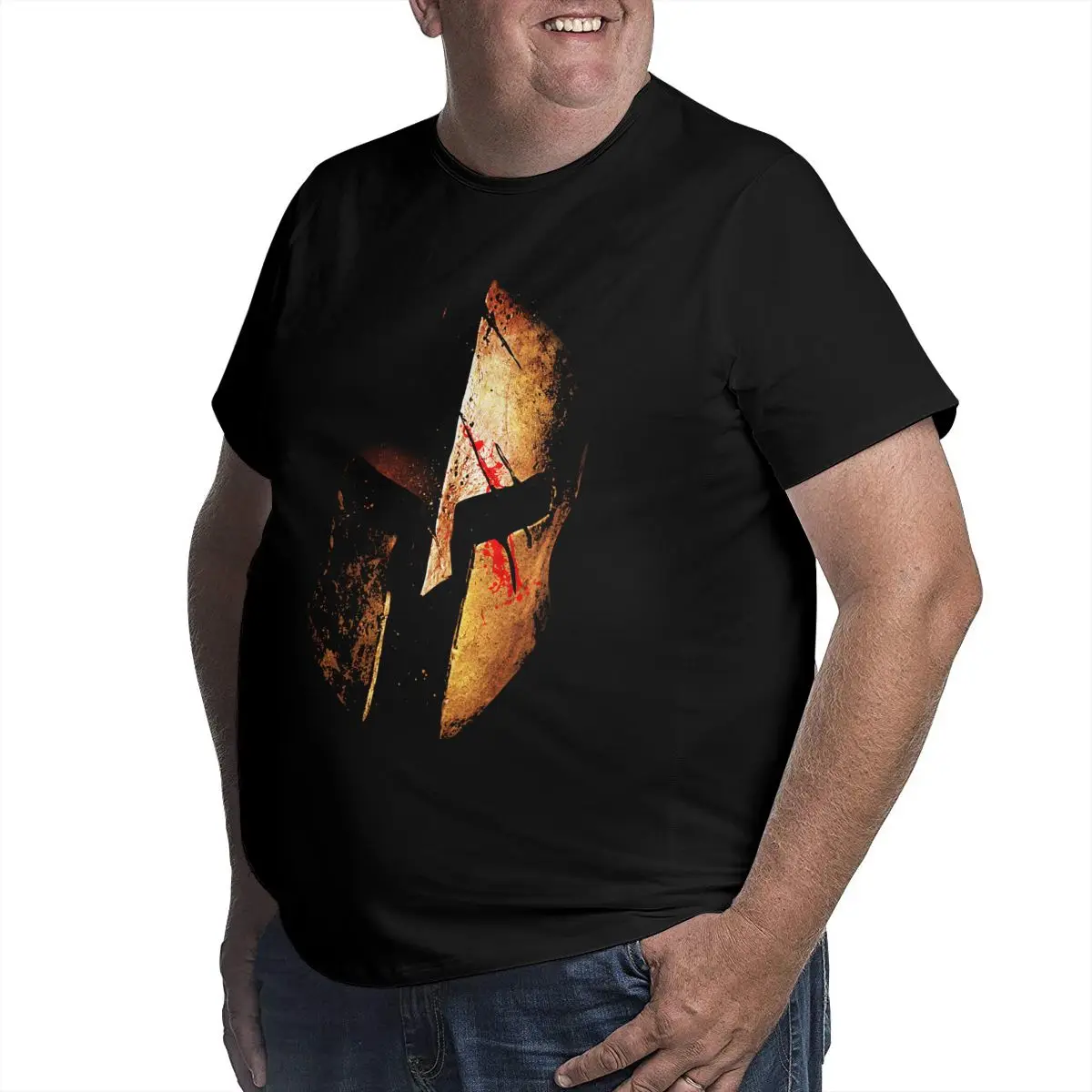 Футболка мужская спартанская из хлопка винтажная тенниска с рисунком воина