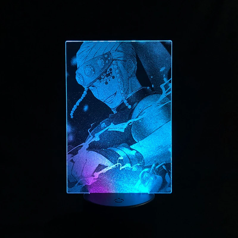 

Remote Control Demon Slayer Uzui Tengen Japanese Anime Manga Color Changing Two Tone Led Light Two Tone 3D Lamp Desk Room Child