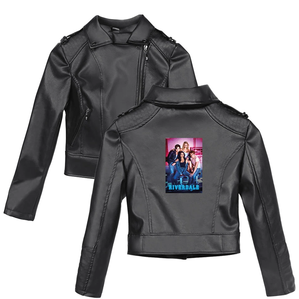 

2019 riverdale female leather jacket streetwear zipper women's leather jacket casual harajuku hiphop jacket