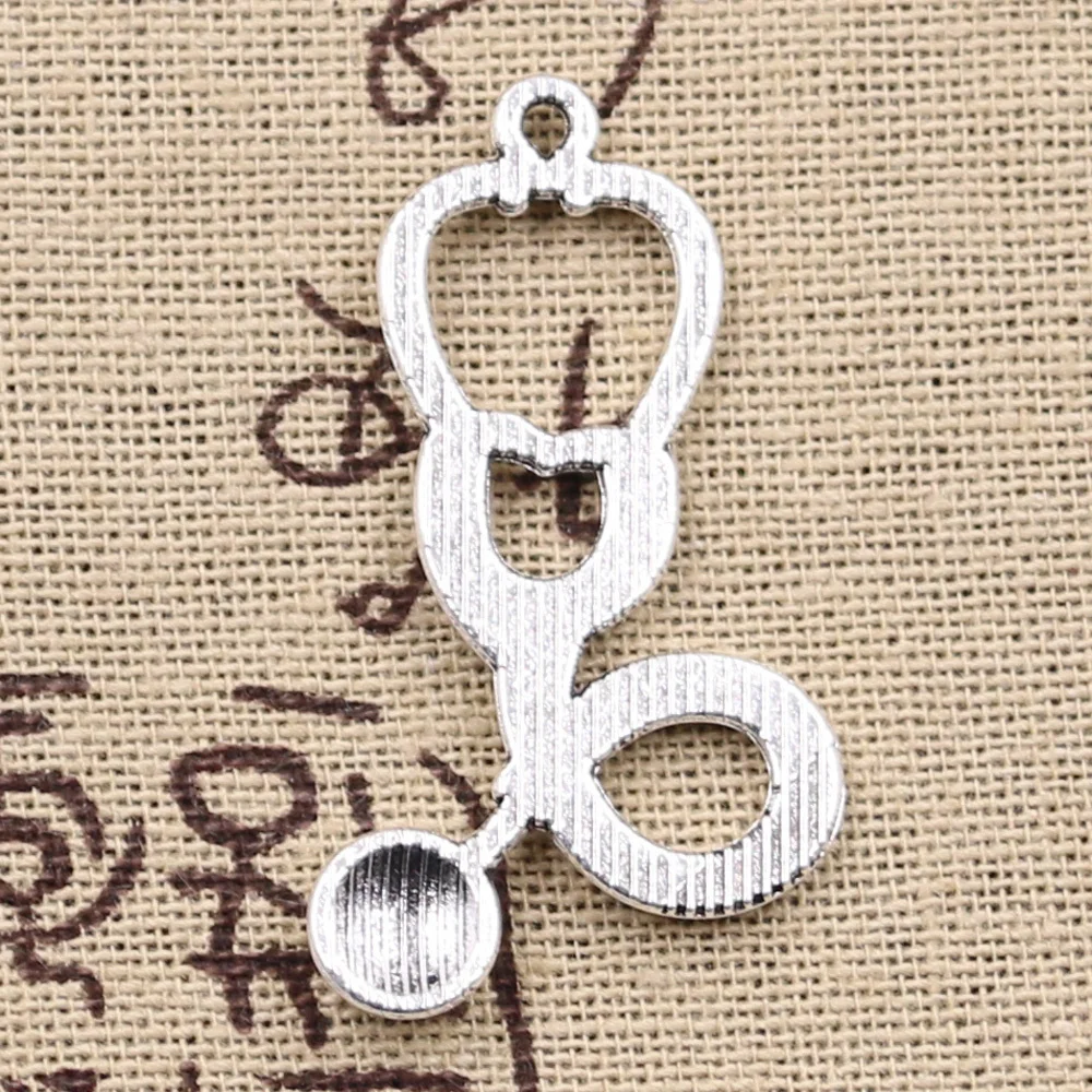 10 шт амулеты большой доктор стетоскоп 40x23 мм Античные Подвески из серебра DIYCrafts