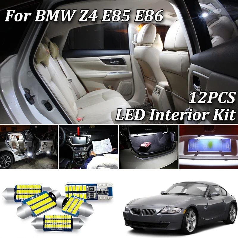 12 шт. светодиодная подсветка для салона автомобиля BMW Z4 E85 E86 Roadster Coupe Convertible (2003