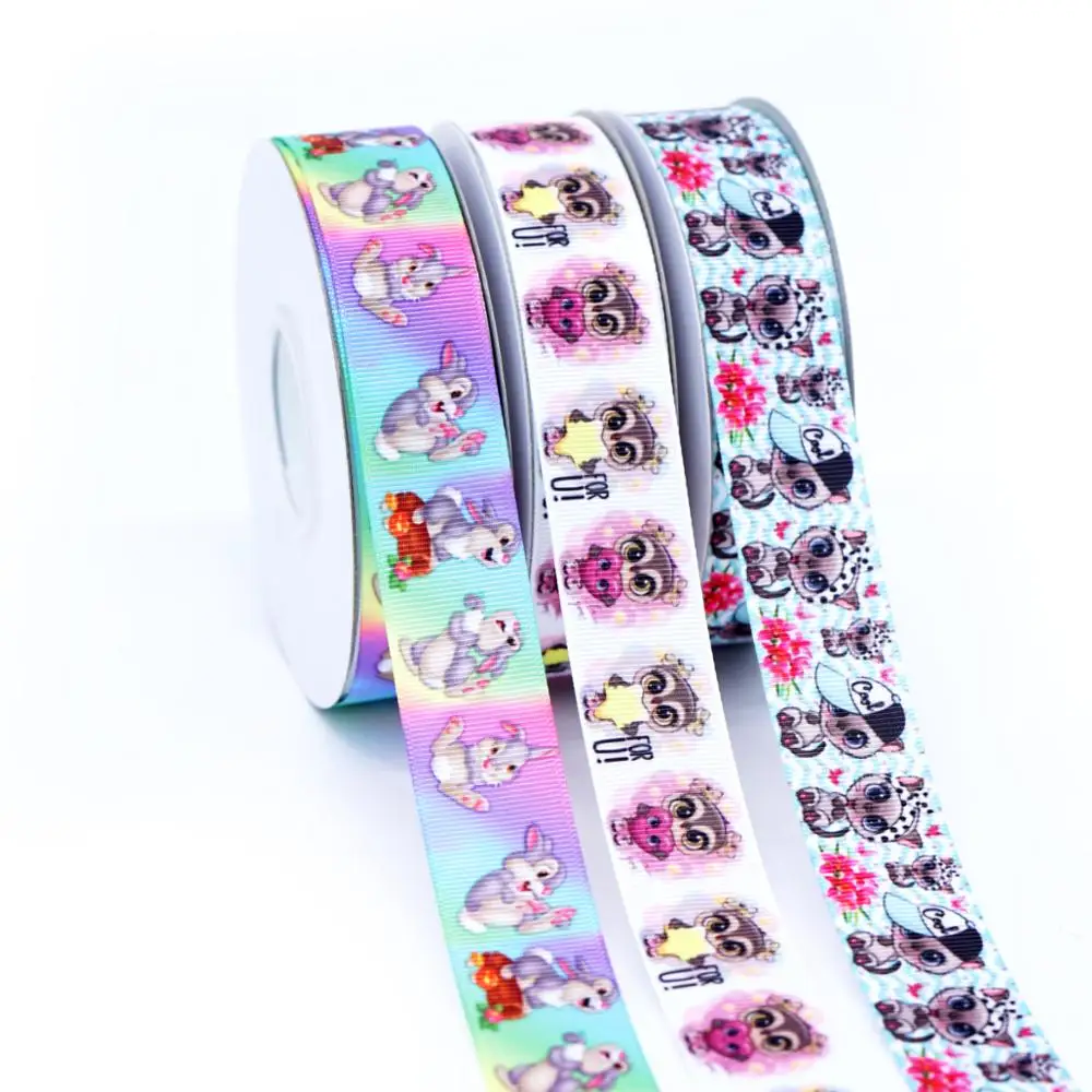 DIY ремесло поставляет мультфильм персонаж напечатанный grosgrain ленты, атласная лента 50 ярдов. 31502