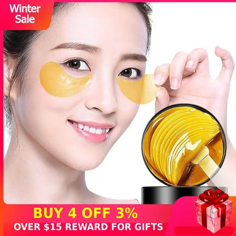 Коллагеновые патчи для глаз 60 шт. Гидрогелевая Золотая маска против морщин