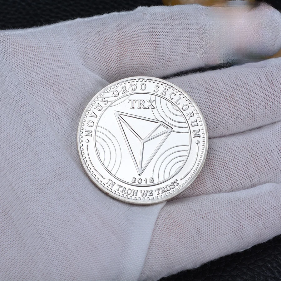 

TRX Commemorative Coin Novus Ordo Seclorum In Tron We Trust 2018 Luck Coin Virtual Currency Collection Badge