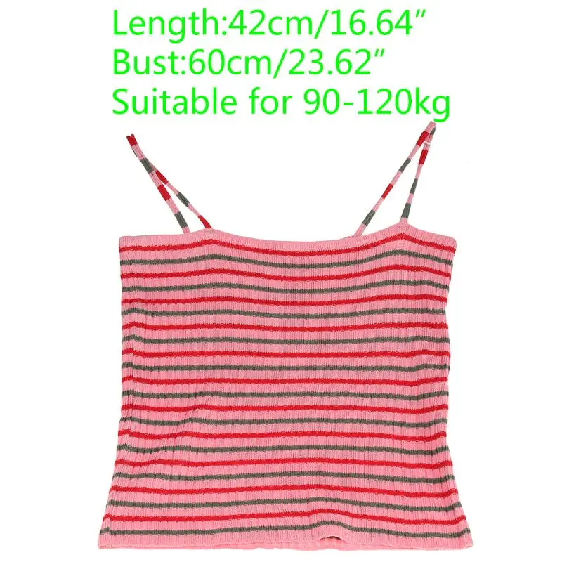 

Womens Summer Contrast Colored Stripes Crop Top Spaghetti Straps Thread Ribbed Knitted Camisole Slim Fit Casual Beach Party Vest