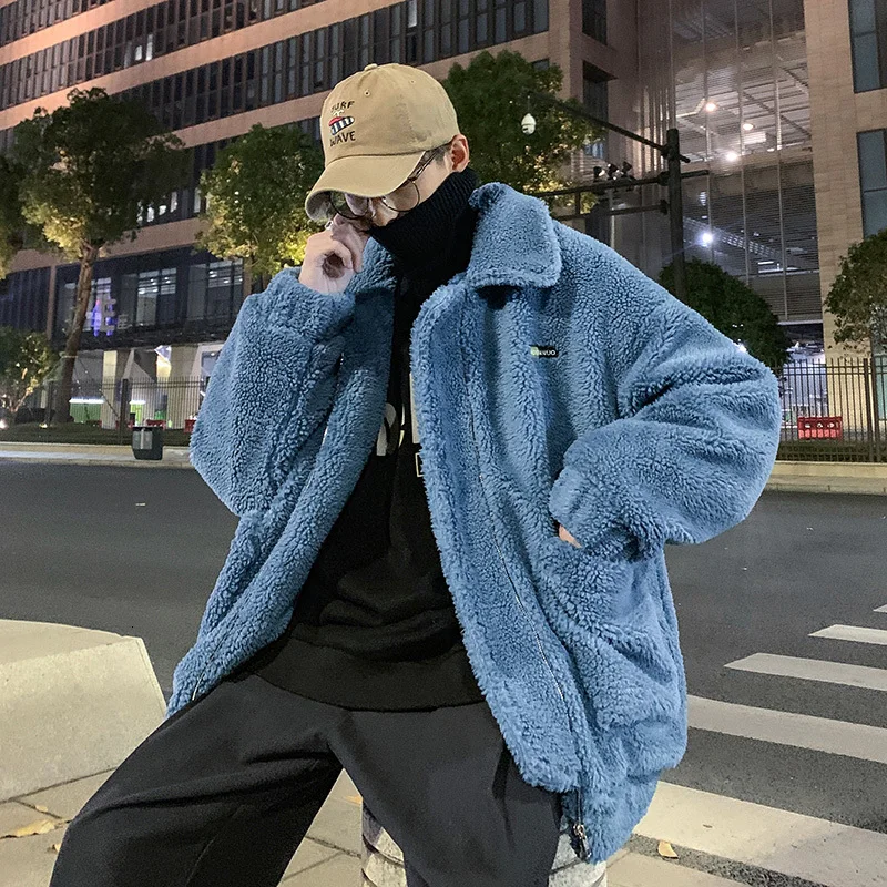 Зимние мужские утепленные парки Повседневная парка из овечьей шерсти теплые