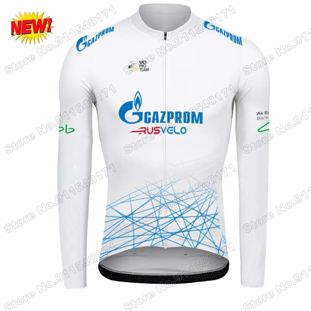 

Team GAZPROM 2021 Cycling Jersey Mens Long Sleeve Bicycle Clothing Race Road Bike Shirts Bicycle Tops MTB Uniform Maillot