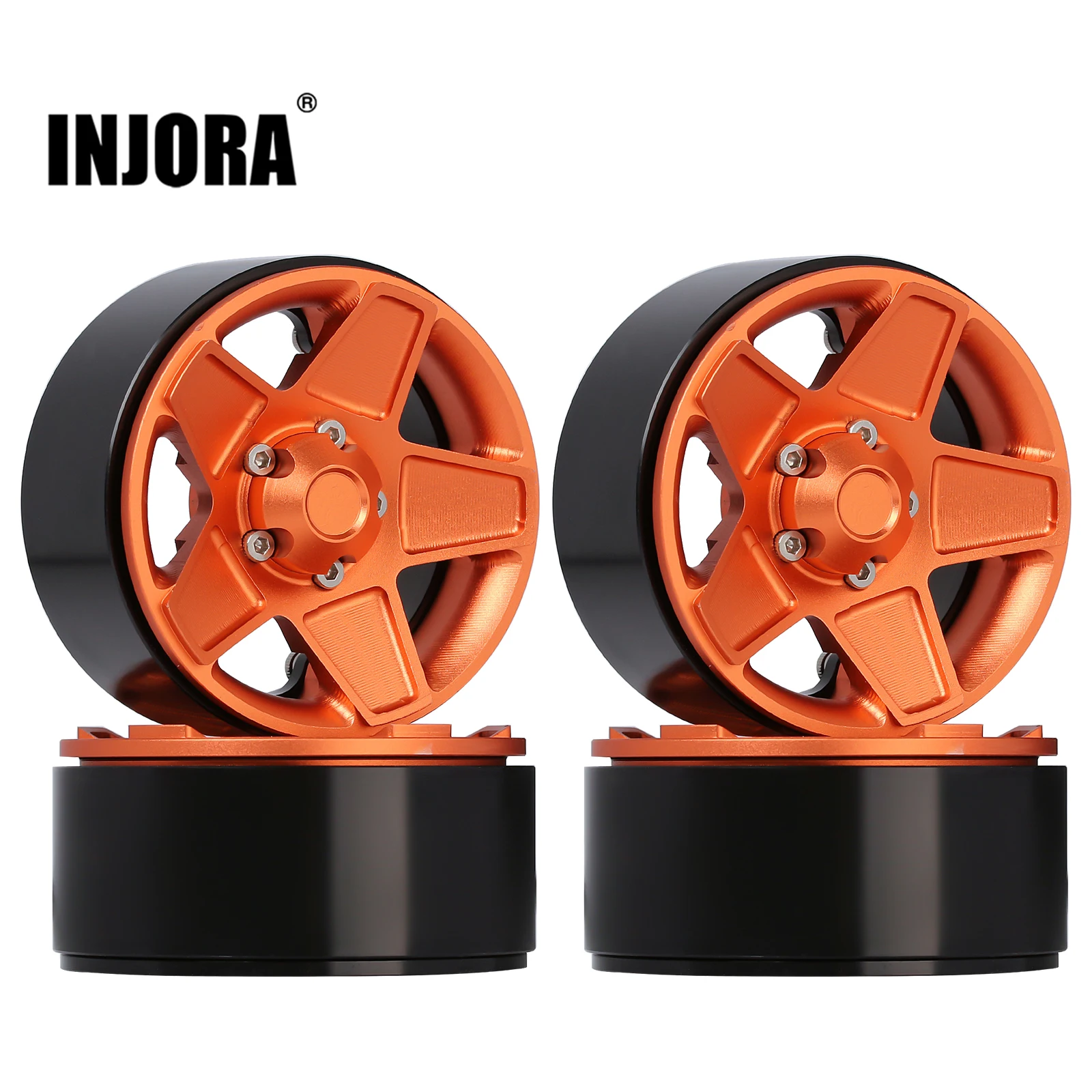 injora 4 шт cnc металл 19 beadlock 5 спиц обод кол