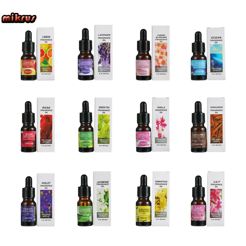 

10ML/Bottle Essential Oils for aroma diffuser air Humidifier Aromatherapy Water-soluble Oil 12 Kinds of Fragrance to choose