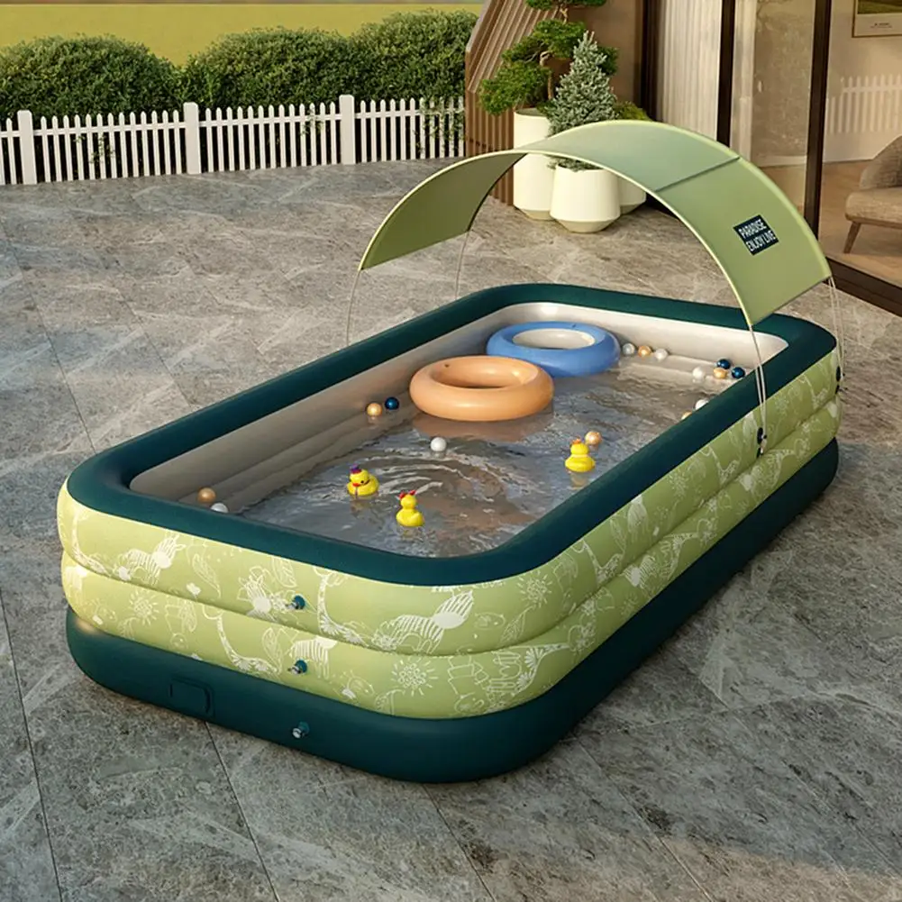 

Автоматическая надувная рама для бассейна, пвх складной беспроводной воздушный надувной бассейн со съемным уф-навесом для коттеджа, заднег...