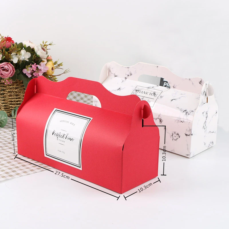 1 шт. бумажная карточка складные коробки для торта с ручкой коричневая коробка