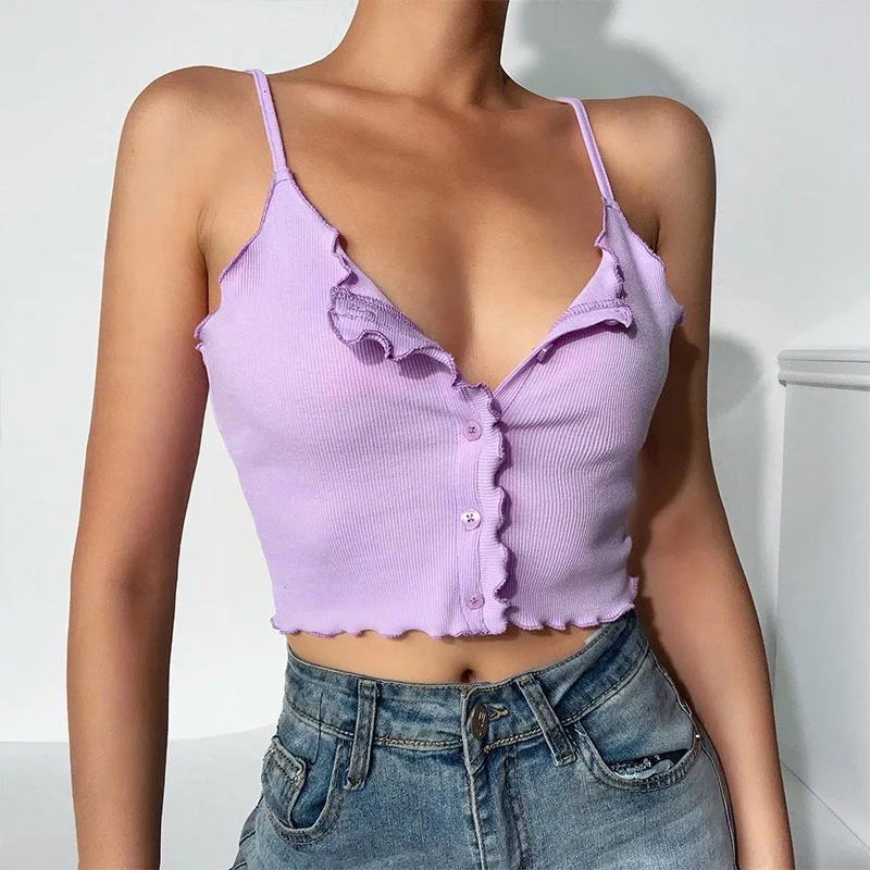 Сексуальная летняя женская футболка для девушек нижнее белье жилет майка лотос