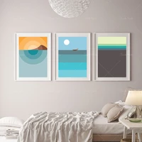 nordic pastel colors minimalist boat print abstract nordic triptych nordic sea geometric seascape digital print modern sea