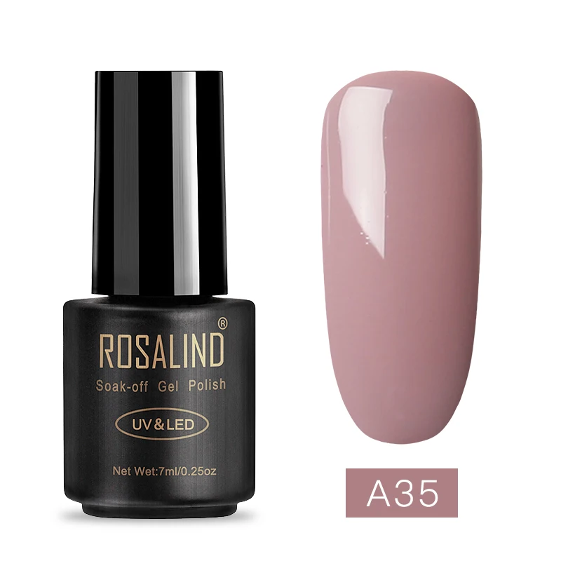 A35 Rosalind nails 7 мл неоновый Гель-лак Гибридный яркий для дизайна ногтей Полупостоянный УФ-лампа основа грунтовка Гель-лак es Гель-лак для ногтей - Цвет: A35