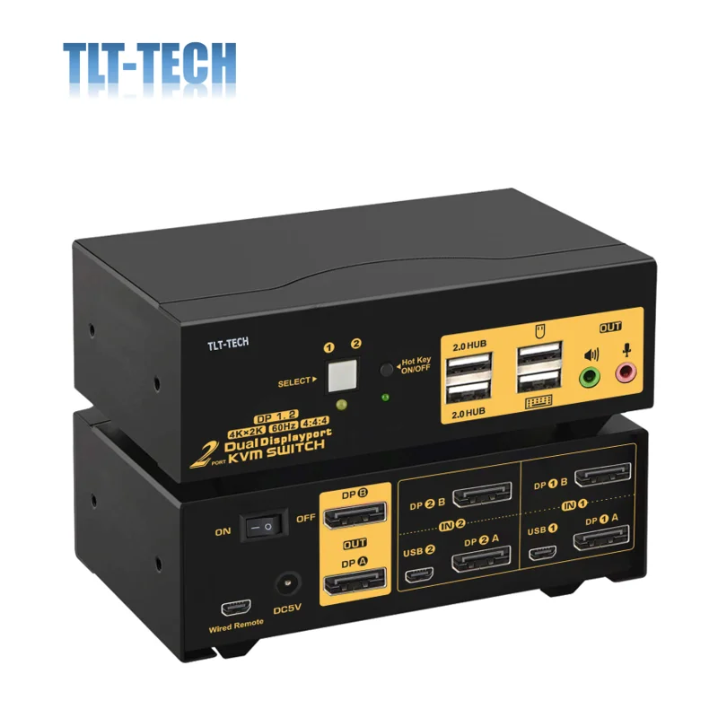 KVM-переключатель с двумя мониторами 2 порта 4K 60 Гц |