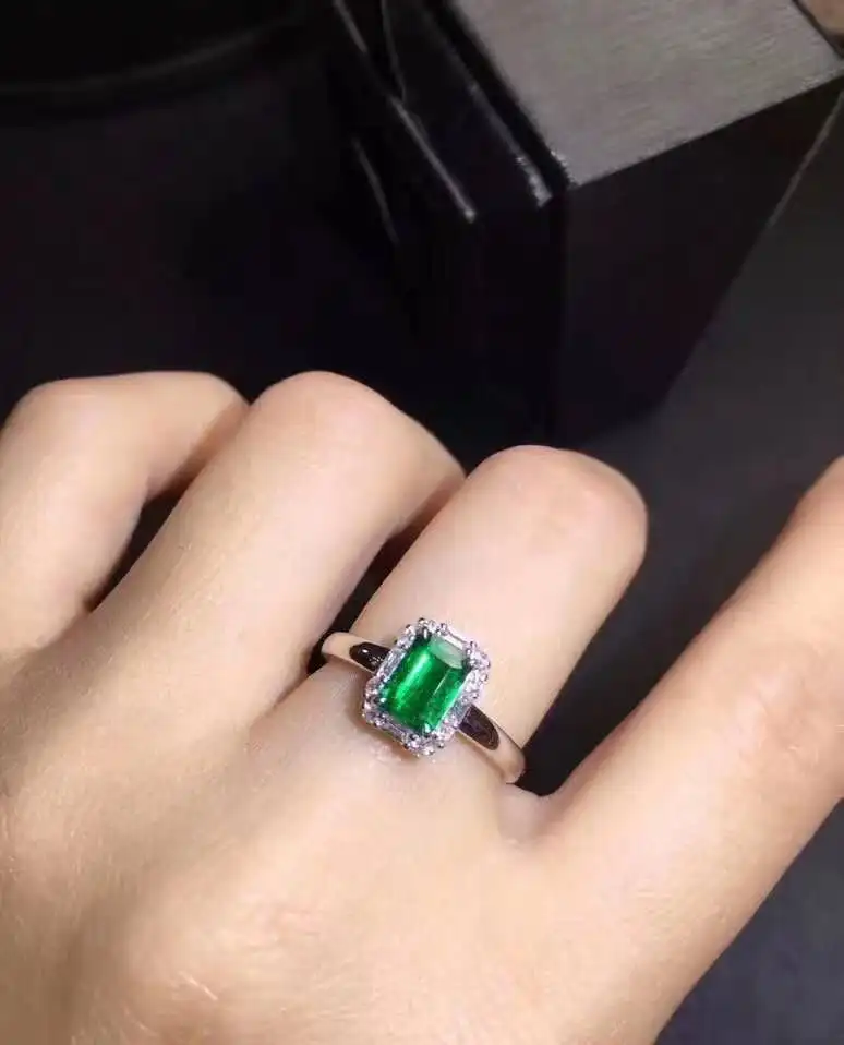 

Кольцо из серебра 925 пробы с натуральным изумрудом, юбилейное Ювелирное Украшение для мужчин и женщин