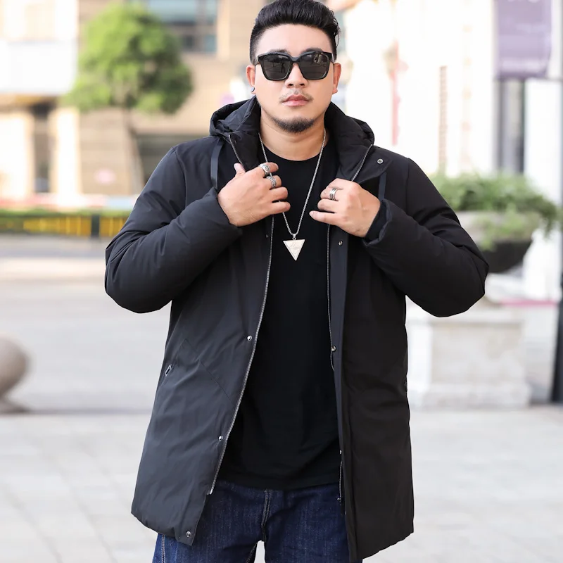 Новинка, большие размеры, 10XL, 9XL, 8XL, мужские парки, длинная хлопковая зимняя куртка, пальто для мужчин, теплая брендовая Толстая куртка, Мужская куртка-парка, топы-20 класс - Color: Black