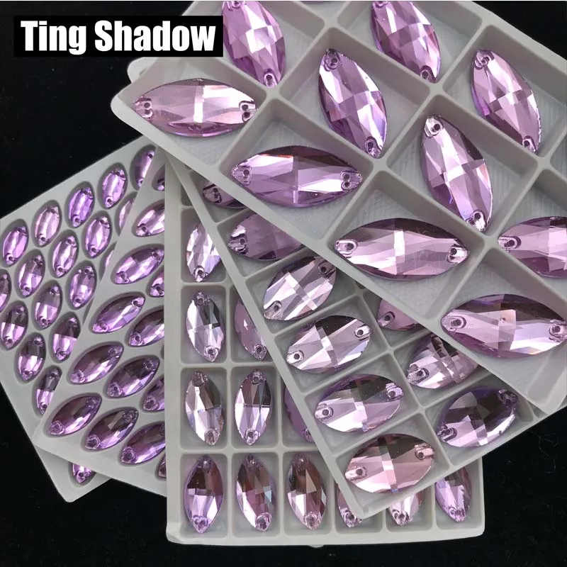 Light Amethyst Темно-зеленый Наветт стеклянные кристалл для нашивки Стразы Flatback с отверстием свадебное платье DIY Одежда Сумки Обувь ювелирные изделия аксессуары - Цвет: Light Amethyst