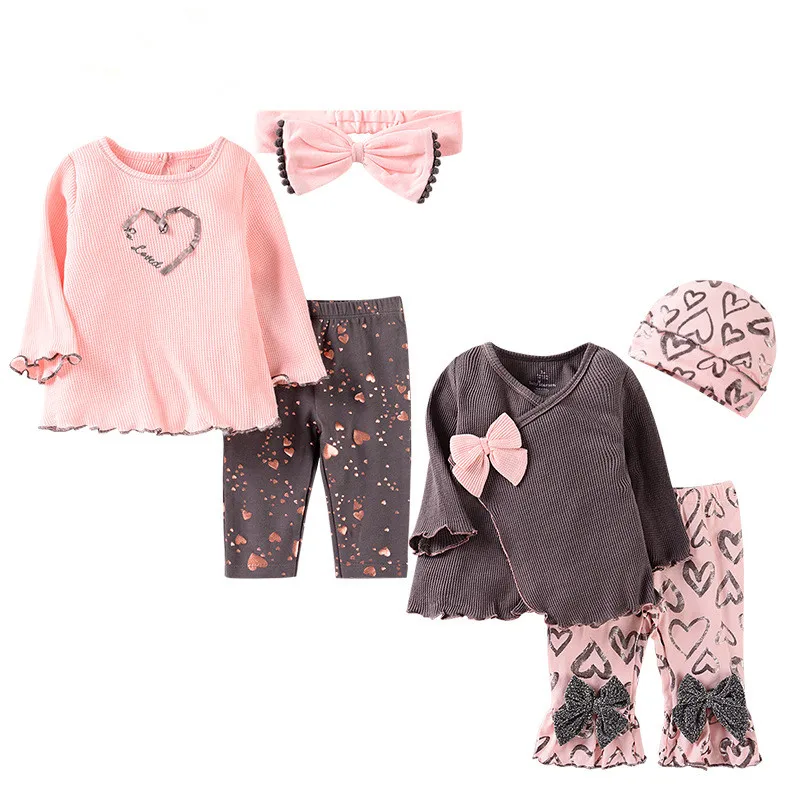 Комплект одежды для новорожденных из 3 предметов Топ с длинным рукавом штаны и