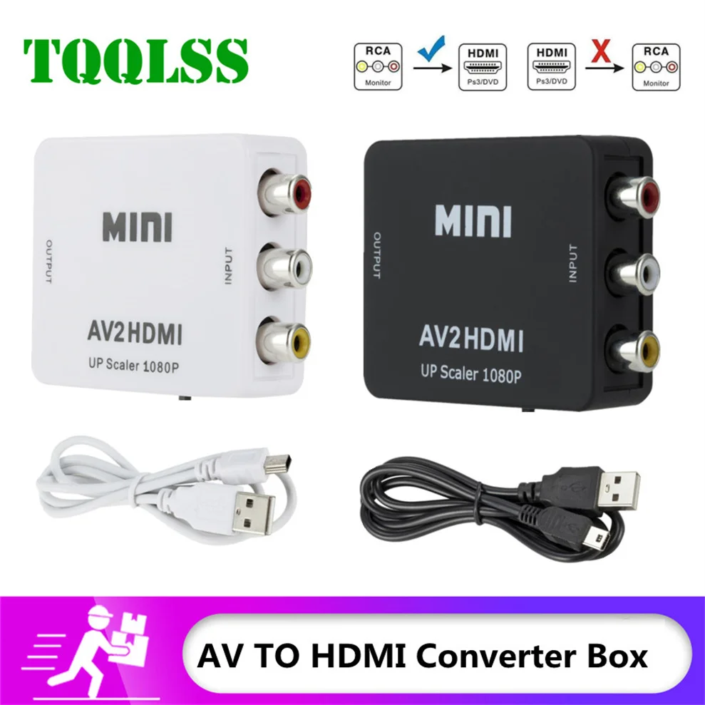 AV/RCA CVBS To Adapter 1080P Video Converter HDMI-compatible Box For HDTV Projector Set Top DVD | Электроника